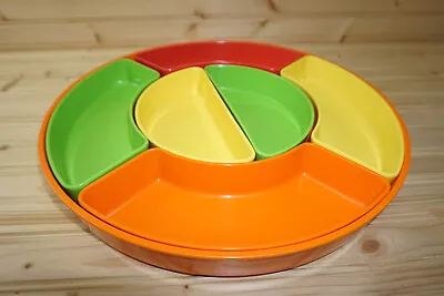 Vintage Melmac Relish Veg Chip Dip Divided Serving Tray 15  Groovy Colors (B15) • $35.88