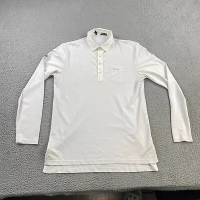 RLX Ralph Lauren Polo Mens Large White Performance OCC Golf Long Sleeve Shirt • $34.88