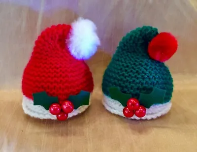 £2.25 • Buy Christmas Santa Hat & Elf Hat Chocolate Orange Covers Knitting Pattern