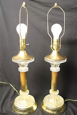 Vintage Pair Crystal/Gold Lamps Beautiful! • $39.97