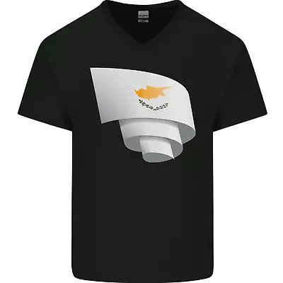 £8.99 • Buy Curled Cyprus Flag Cypriot Day Football Mens V-Neck Cotton T-Shirt