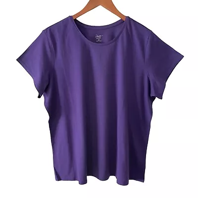 Motto Essentials Womens Plus 2X Tee T-shirt Short Sleeve Crew Neck Purple New • $8.97