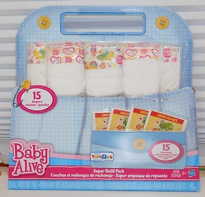 New Refill Pack Toys R Us Baby Alive Doll 15 Diapers * 15 Food Hasbro • $59.75