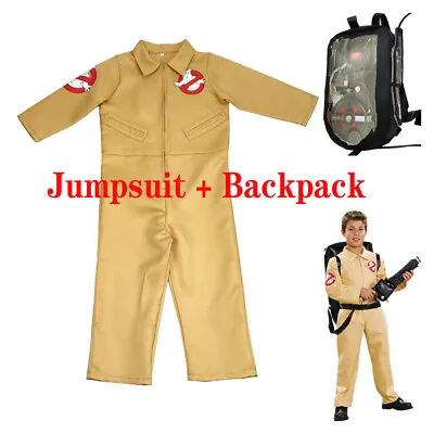 New Kids Boys Ghostbusters Cosplay Costume Jumpsuit Outfit Party Fancy Dress Up • $27.97