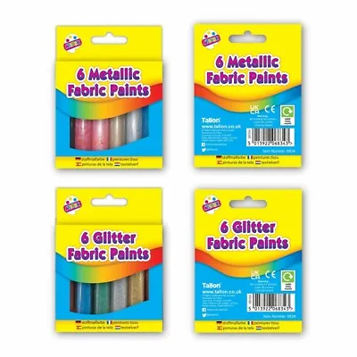 Metallic Or Glitter Fabric Paint Pens For Fabric/T-Shirt/Clothes Art Assorted • £4.39