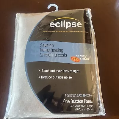 ECLIPSE  LIGHT KHAKI  42x63  THERMA BACK TOTAL BLACKOUT CURTAIN • $13.95