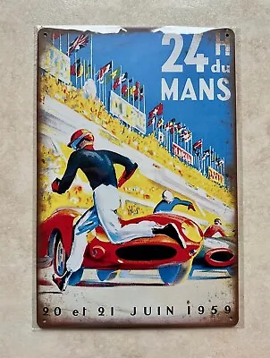 LE MANS 24HR SPORTS CAR RACE FRANCE METAL SIGN MAN CAVE BIKE GARAGE  20 X 30cm • £5.99