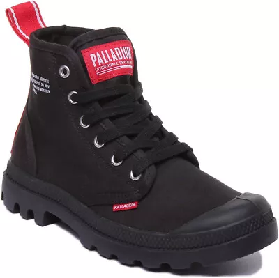 Palladium Pampa Hi Dare Mokeskine Men Canvas Hi Trainers In Black Size UK 7 - 12 • £65