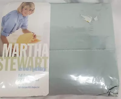 Vtg Martha Stewart Everyday Full Flat Sheet Mist Green Solid • $14.99