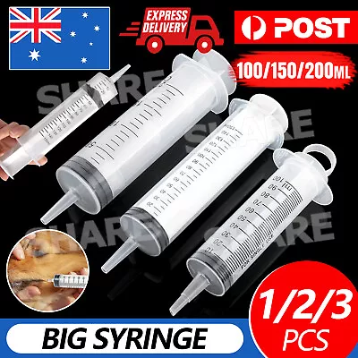 100-200ML Reusable Big Plastic Hydroponics Nutrient Healthy Feeding Syringe AU • $11.95