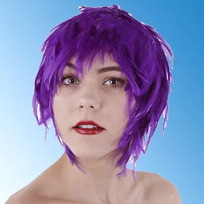 $17.95 • Buy Wig Rooster Hackle Feathers Halloween Costume Punk Retro New REGAL PURPLE