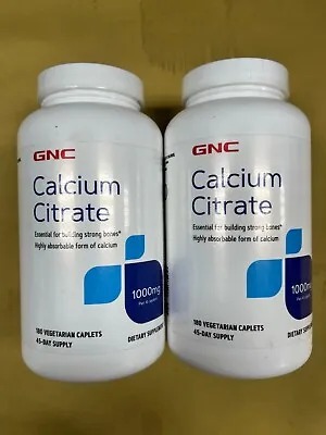 2 New GNC Calcium Citrate - 180 Caplets/45 Days Each Bottle • $40