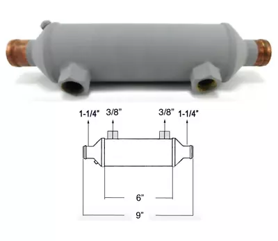 Seakamp SK 26134 Marine Transmission Oil Cooler 2 X 6 X 1-1/4  X 3/8  9  OAL • $135.85