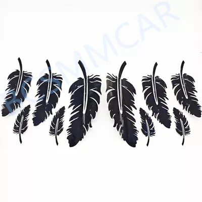 Car Sticker 3D Feather Vinyl DIY Decal Window Bumper Decor For Scratch Cover Up • $15.20