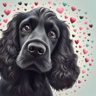 Single Luxury Black Cocker Spaniel Birthday Greeting Card Dog Gift/Present • £2.95