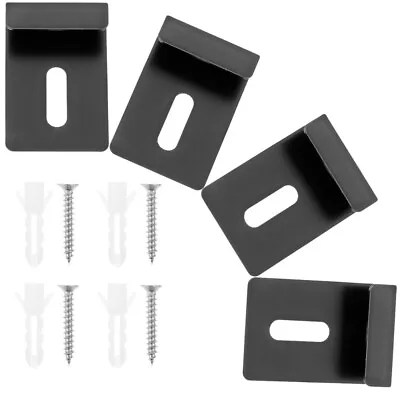 4pcs Mirror Bracket Wall Display Hanger Tile Display Rack Clip For Frameless • £7.19