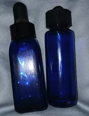 Vintage Blue Medicine Eye-Dropper Bottles • $35