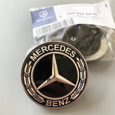 For Mercedes-Benz Black Flat Bonnet Badge Emblem A0008171701 57m HOT • $18.75