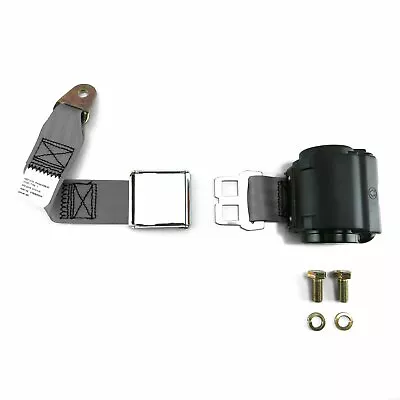 2pt Gray/Grey Retractable Seatbelt Airplane Buckle - Each Harness STB2RA76641 • $114.94