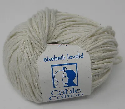 1 Skein Elsebeth Lavold 100% Cotton Cable  #02 Natural  Yarn • $4.35