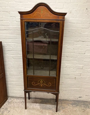 £129.99 • Buy Antique Edwardian Inlaid Mahogany Display Cabinet China Cabinet (Can Deliver)