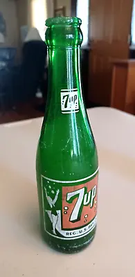 Vintage 7up Soda Pop Bottle 7 Oz 8  Swimsuit Girl Indianapolis IND • $4.31