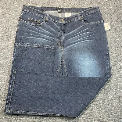 NEW H&M Jeans Womens 20 Blue Denim Bootcut Medium Wash Fade Whisker Flexible • $19.99