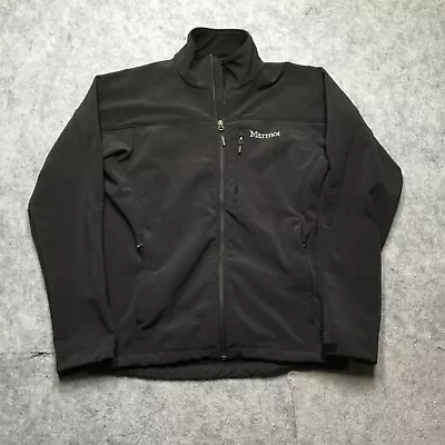 Marmot Softshell Jacket Mens Small S Black Full Zip Fleece Lined Stretch Hiking • $34.95