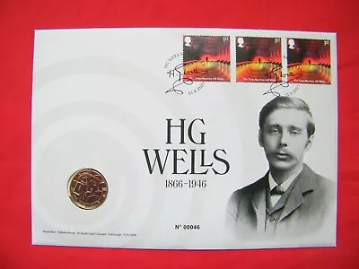 2021 HG Wells Limited Edition £2 Coin Cover. Very Fine. 06 • £19.99