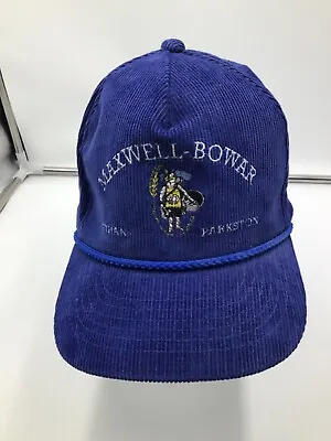 Maxwell-Bowar Ethan/Parkston SD Blue Corduroy Vintage Snapback Baseball Cap H9 • $8.98