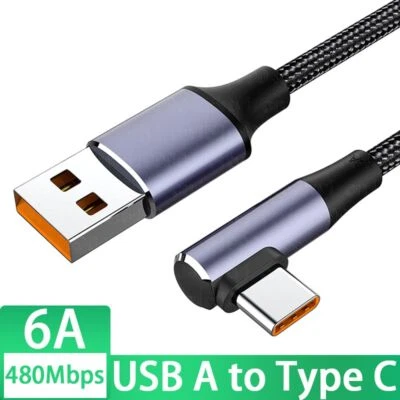 $12.11 • Buy 4.0 90 Degree 5A USB C To USB Type C Cable PD 100W Right Angle Fast Charging
