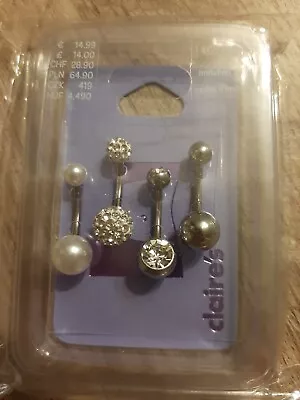 Claires Accessories NEW Sealed MULTI-PACK Navel Bars/ Belly Button Bars. RRP £14 • £7.50