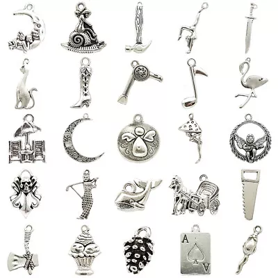 Lot Antique Silver Charms Pendants For Jewelry Making NO.451~475 • $0.99
