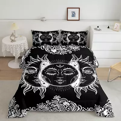 Sun And Moon Comforter Set Twin Size Boho Exotic Style Bedding Sets For Adult Wo • $50.72