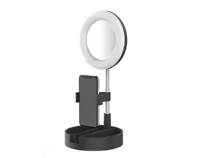 Moveteck Ring Light Stand Mirror Phone Holder Streaming Makeup Mirror NR9201 • $23.99