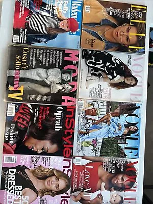 Lot 8 Magazines Vogue Brazil-Vogue USA-Moda Italy-InStyle-Mademoiselle 1992-2020 • $49