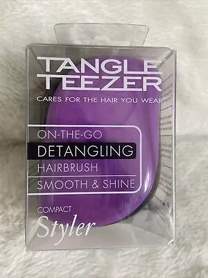 Tangle Teezer Purple Detangling Compact  Smooth & Shine Styler Hairbrush • £12.50