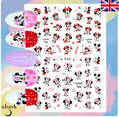 Nail Stickers Minnie Mouse Transfers Self Adhesive Disney Minnie Mouse Stickers • £2.38