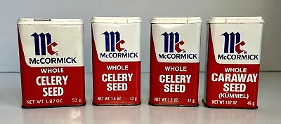 Lot Of 4 Vintage McCormick Spice Tins Celery Seed Caraway • $10