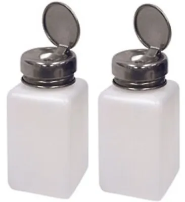 2 Pump Dispenser 6 Oz Bottle For Liquid Oil Acetone Polish Remover • $13.25