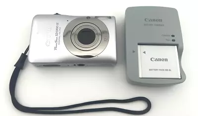 Canon PowerShot ELPH SD1300 IS Digital Camera Silver 12.1 MP 4x Zoom Tested • $189