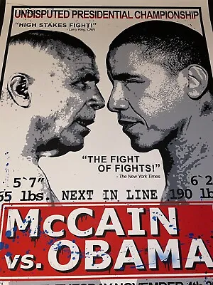 Mr. Brainwash Barack Obama Vs. McCain 2008 Poster MBW RARE US Election Print • $699.99