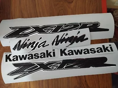 Kawasaki ZX12R  Carbon Fibre Effect And Chrome Outline Decals/stickers Full Set • £60