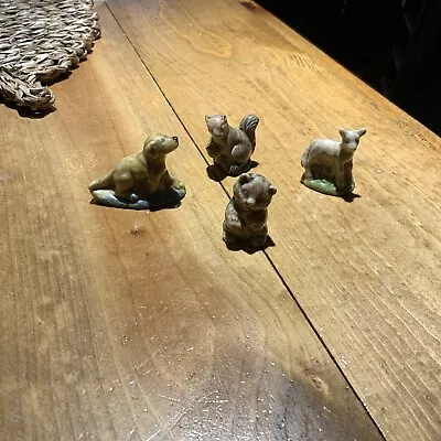 Lot Of 4 Wade Whimsies Red Rose Tea Figurines Dog Squirrel Bear Lamb • $9.99