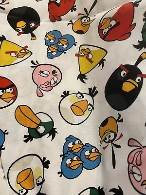 Licensed Angry Birds Quilt Crafts Cotton Fabric NEW Out Of Print Vtg 1 YD 44  • $8.99