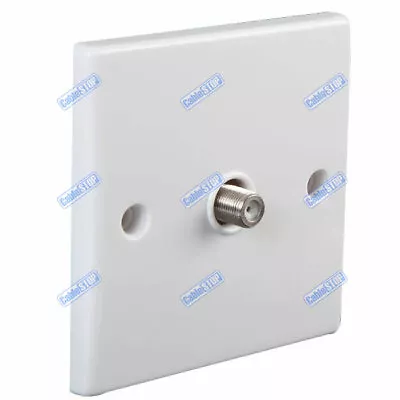 WHITE SATELLITE 1 X F TYPE WALL PLATE FACEPLATE SOCKET PCB CONNECTOR SKY OUTLET • £4.35