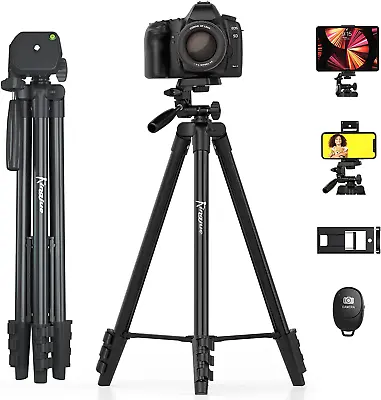 $41.25 • Buy 60'' Camera Phone Tripod Stand Compatible With Canon Nikon DSLR W/ Phone Holder 