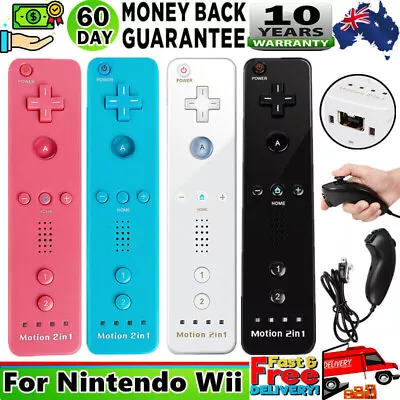 Built In MotionPlus Remote Controller /Nunchuck For Nintendo Wii /Wii U Console • $33.99