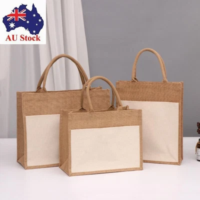Solid Color Vertical Tote Bag Linen Large Linen Bag Brand New Handbag • $21.64