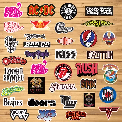 Classic Rock Band Vinyl Sticker Collection (Lot Of 36) • $16.99